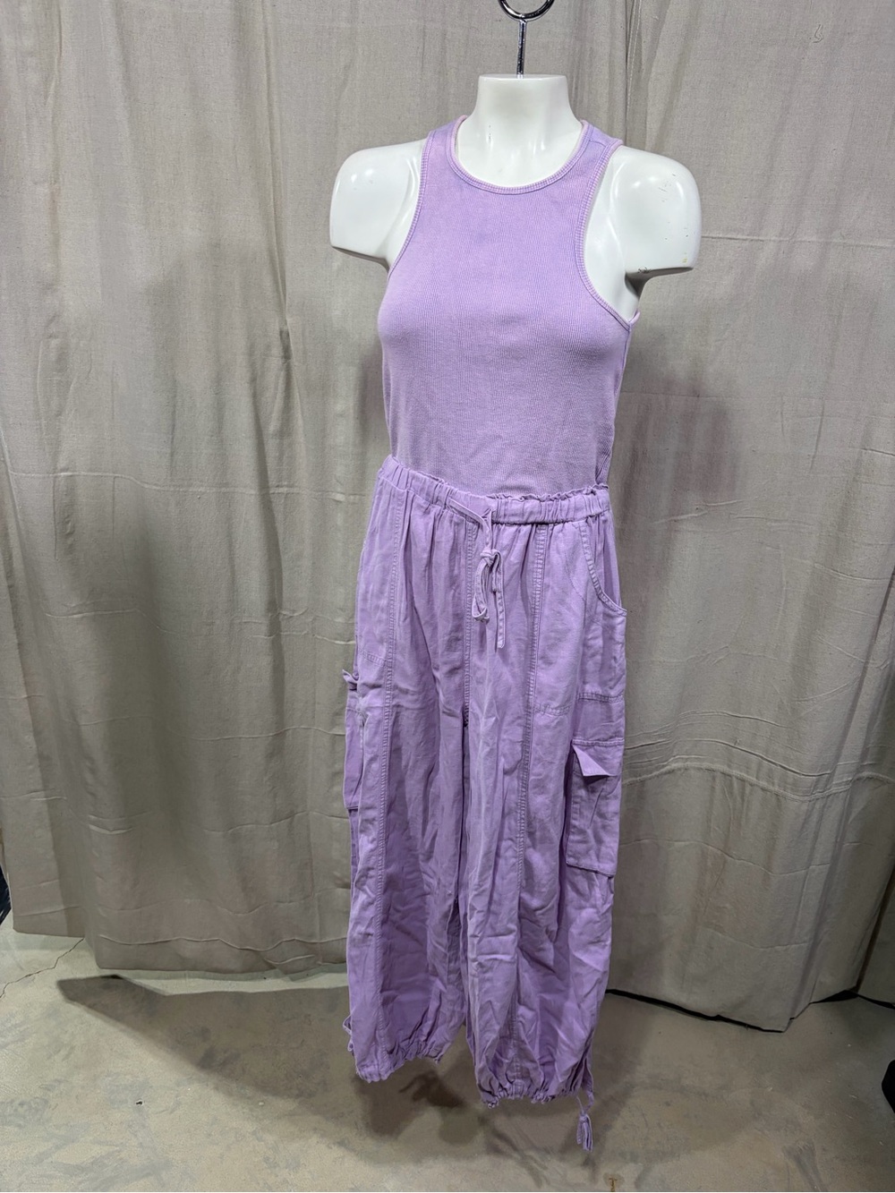 Everyday Chic Lavender Cargo Pant Jumpsuit